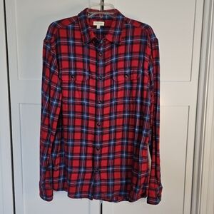 Sonoma flannel plaid button-up size L